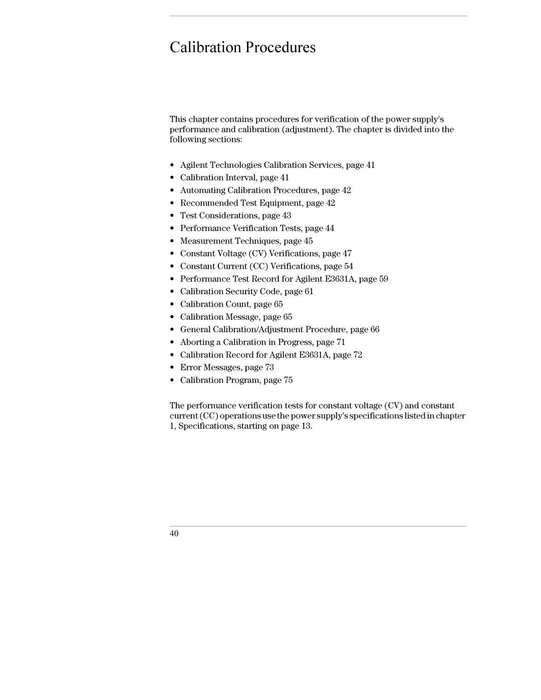 Agilent Technologies E3631A manual Calibration Procedures 