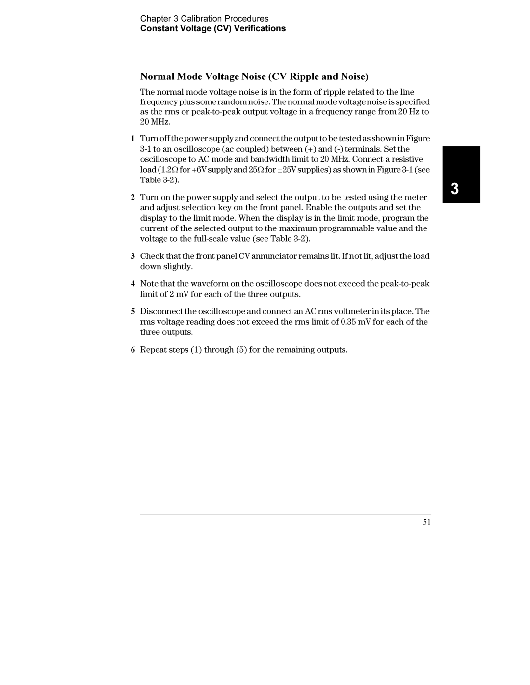 Agilent Technologies E3631A manual Normal Mode Voltage Noise CV Ripple and Noise 