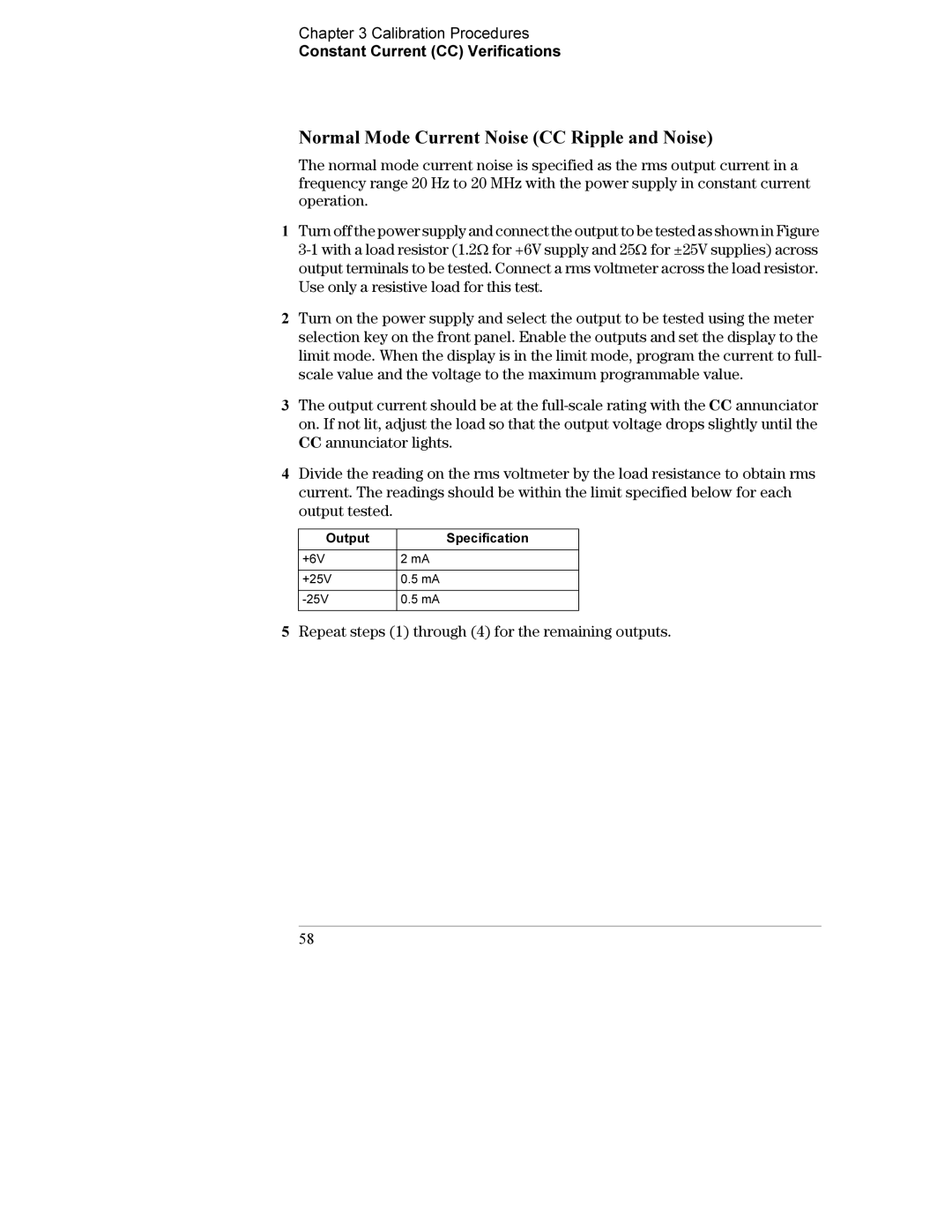 Agilent Technologies E3631A manual Normal Mode Current Noise CC Ripple and Noise 