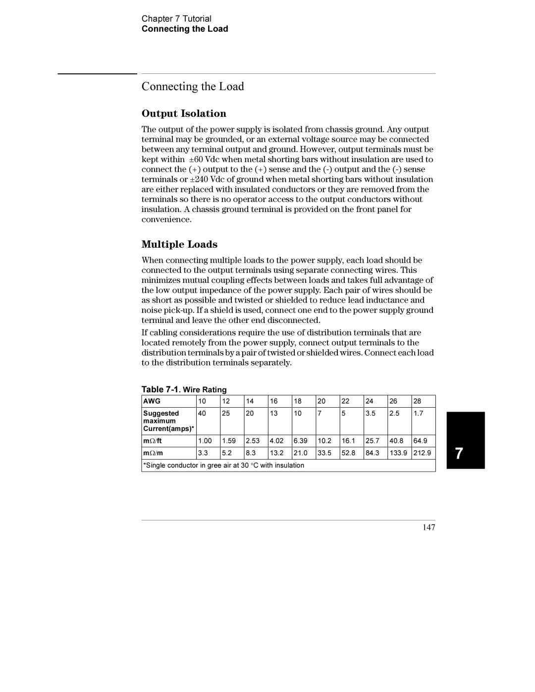 Agilent Technologies E3632A manual Output Isolation, Multiple Loads, Tutorial Connecting the Load, 147 