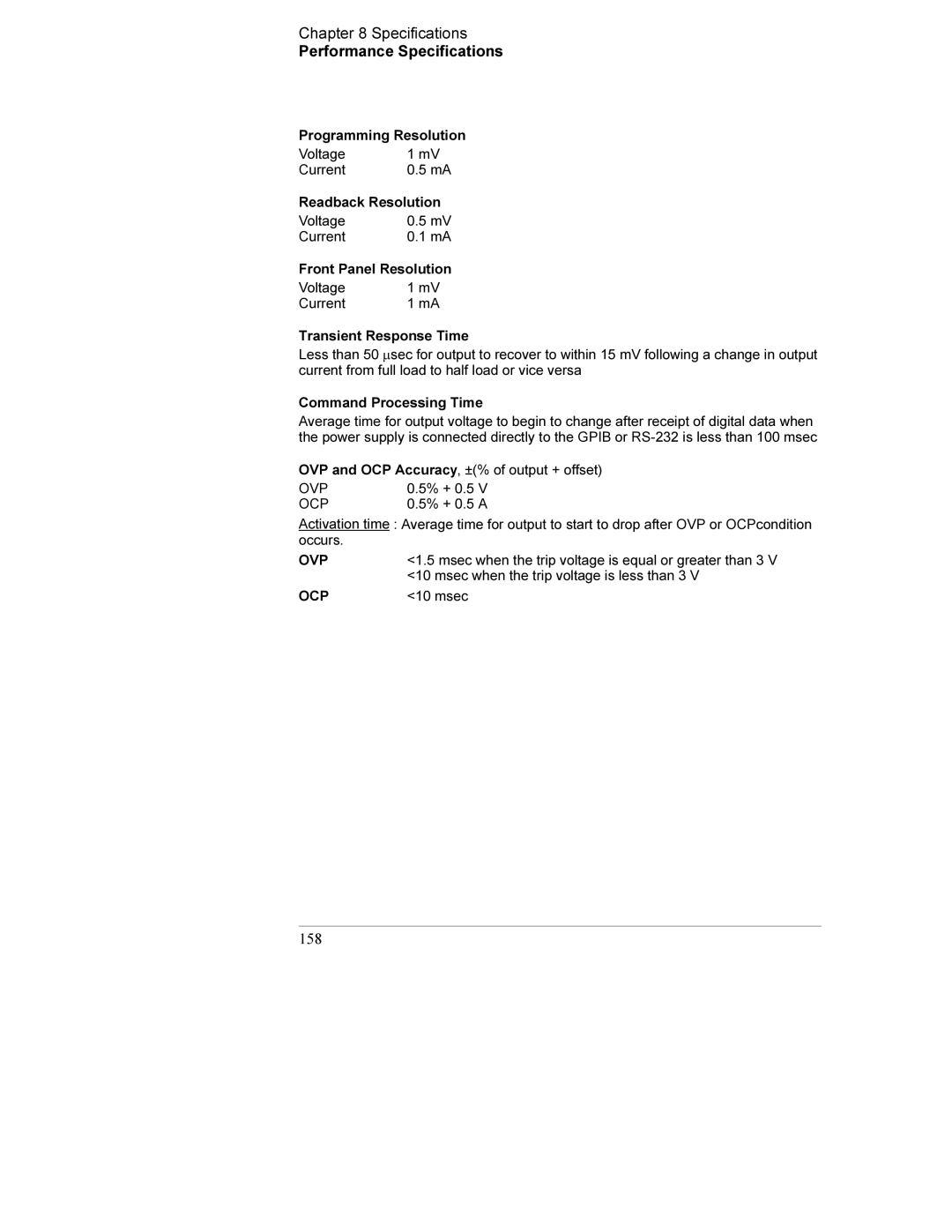 Agilent Technologies E3632A manual 158, Ocp 