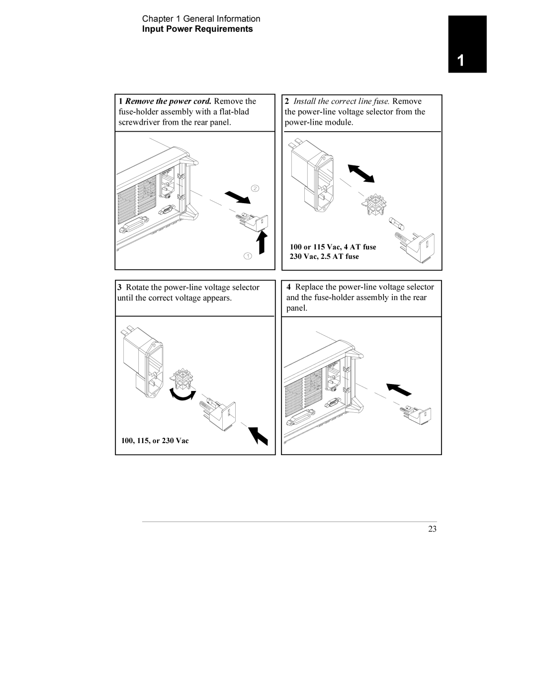 Agilent Technologies E3632A manual Power-line module, Panel 