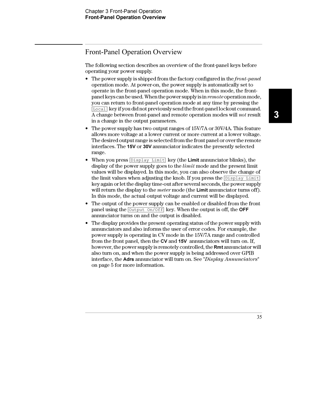 Agilent Technologies E3632A manual Front-Panel Operation Front-Panel Operation Overview 