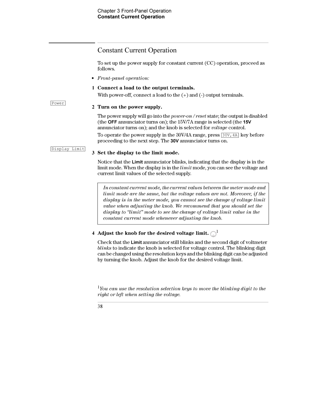 Agilent Technologies E3632A manual Front-Panel Operation Constant Current Operation 