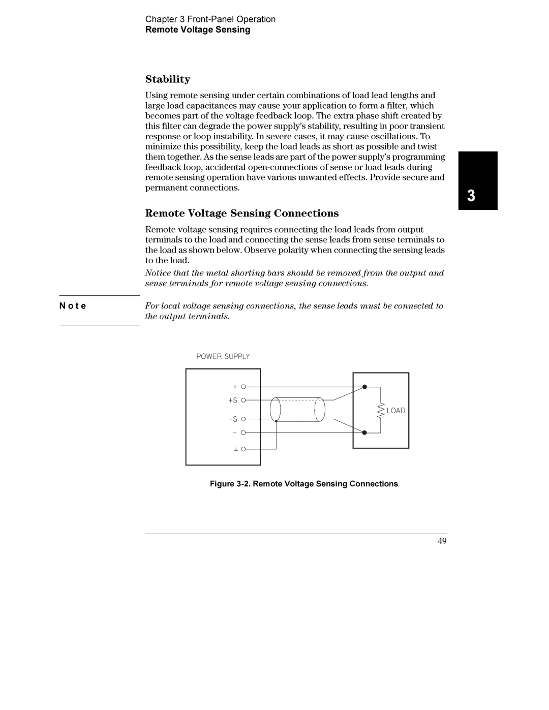 Agilent Technologies E3632A manual Stability, Remote Voltage Sensing Connections 