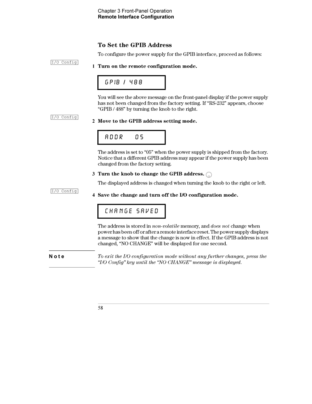 Agilent Technologies E3632A manual To Set the Gpib Address 