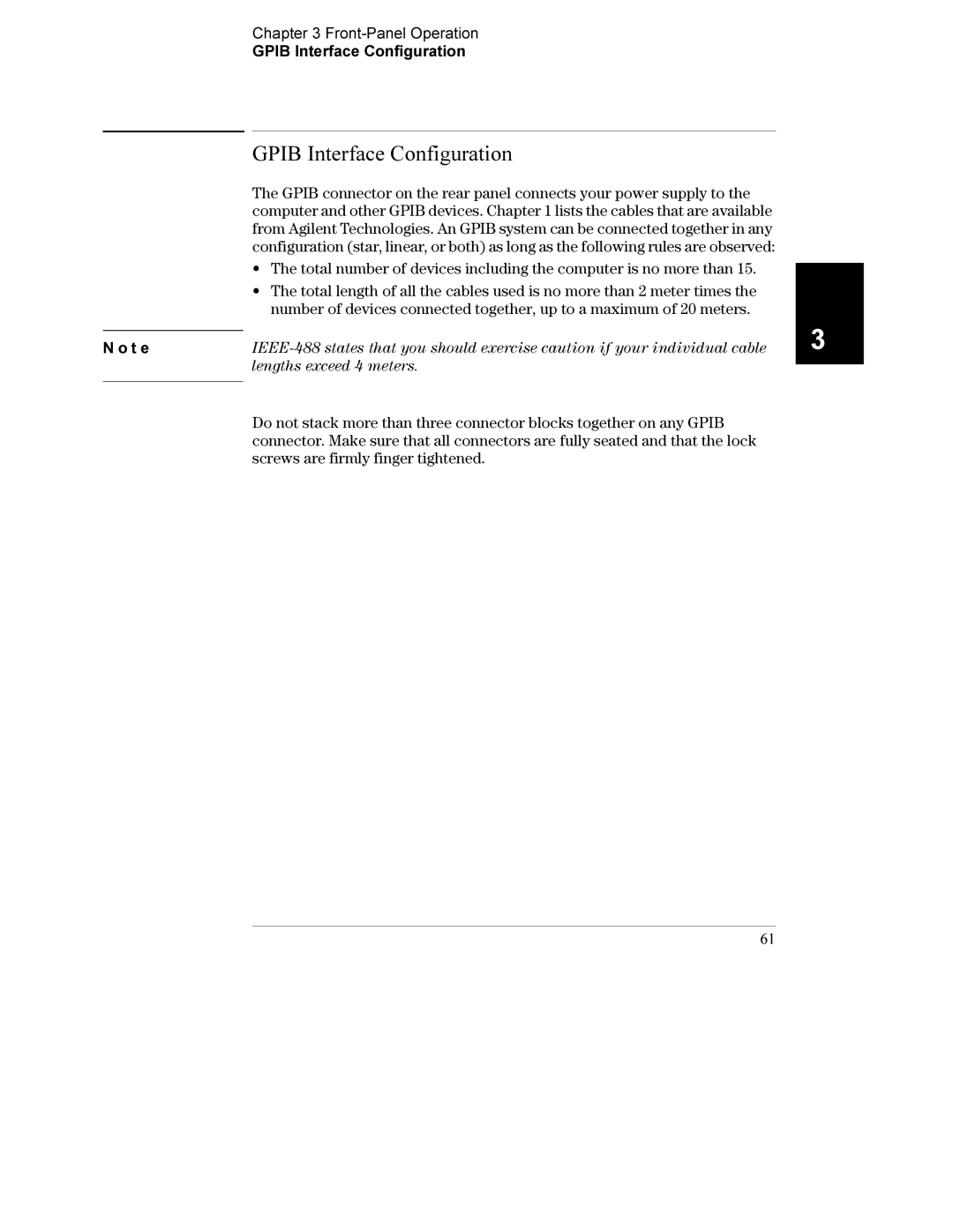 Agilent Technologies E3632A manual T e Front-Panel Operation Gpib Interface Configuration 