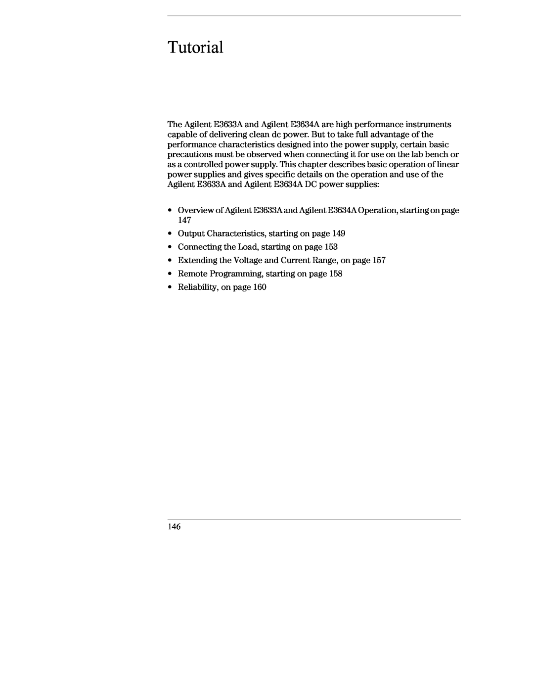 Agilent Technologies E3634A, E3633A manual Tutorial, Output Characteristics, starting on page 