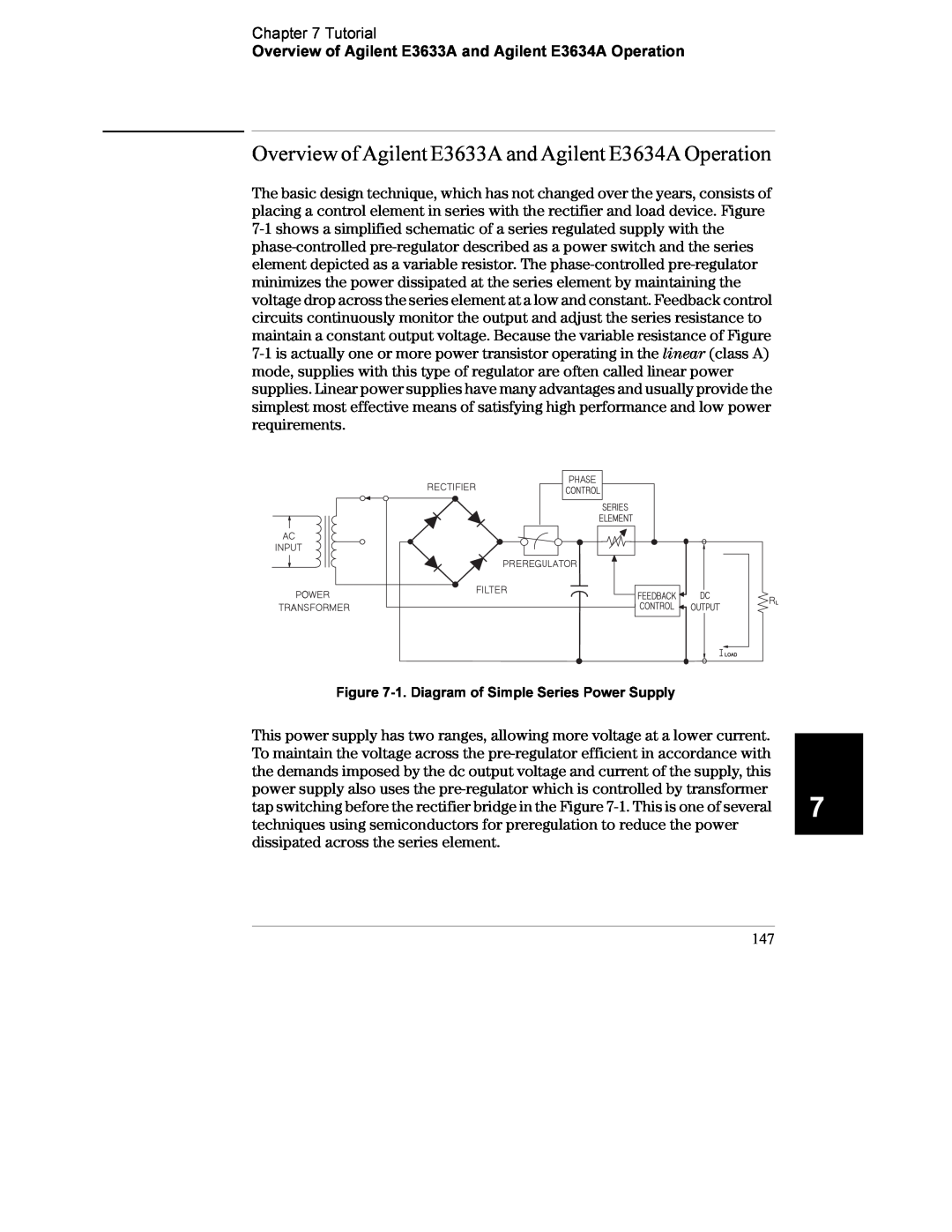 Agilent Technologies Overview of Agilent E3633A and Agilent E3634A Operation, 1. Diagram of Simple Series Power Supply 
