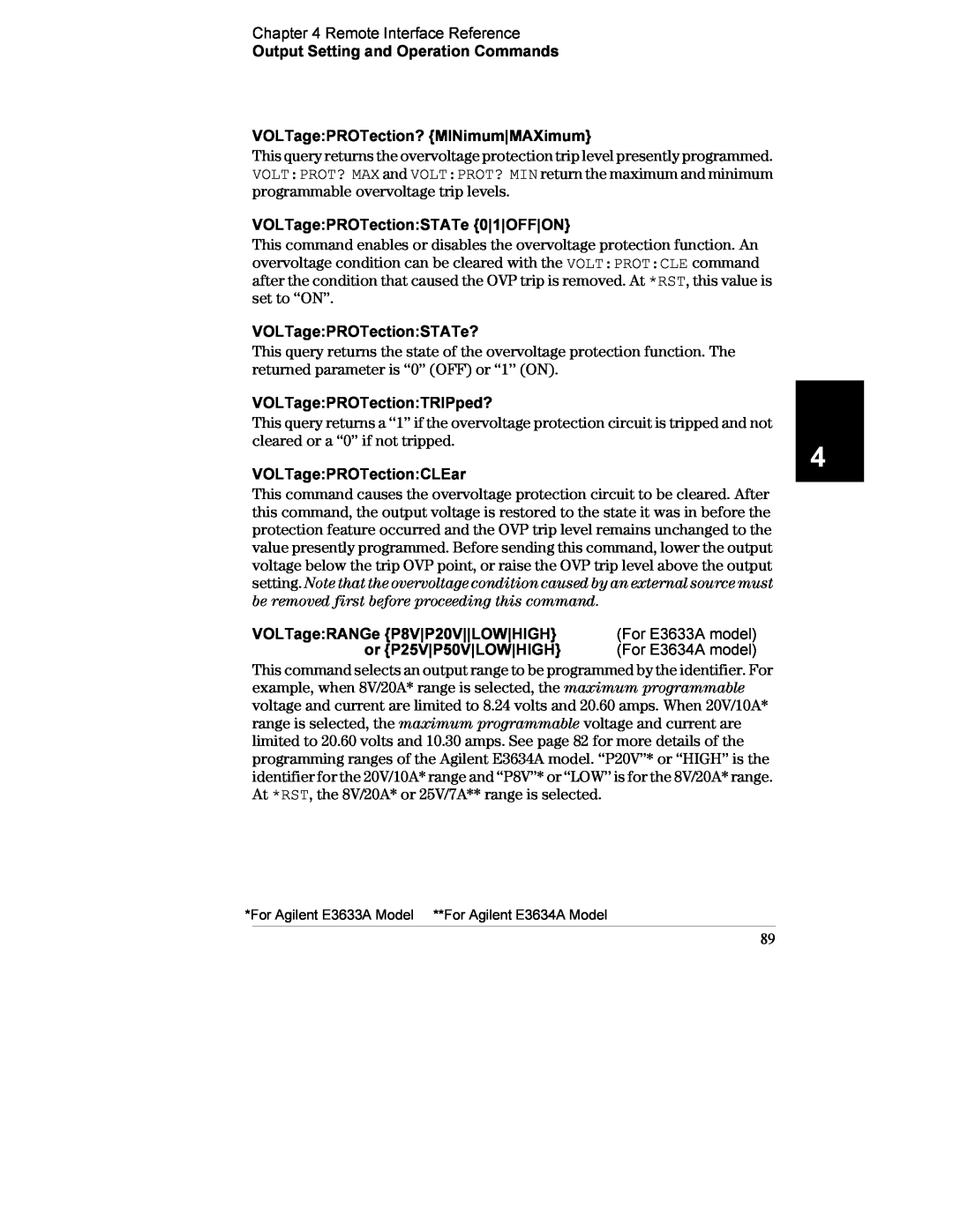 Agilent Technologies E3633A, E3634A manual 