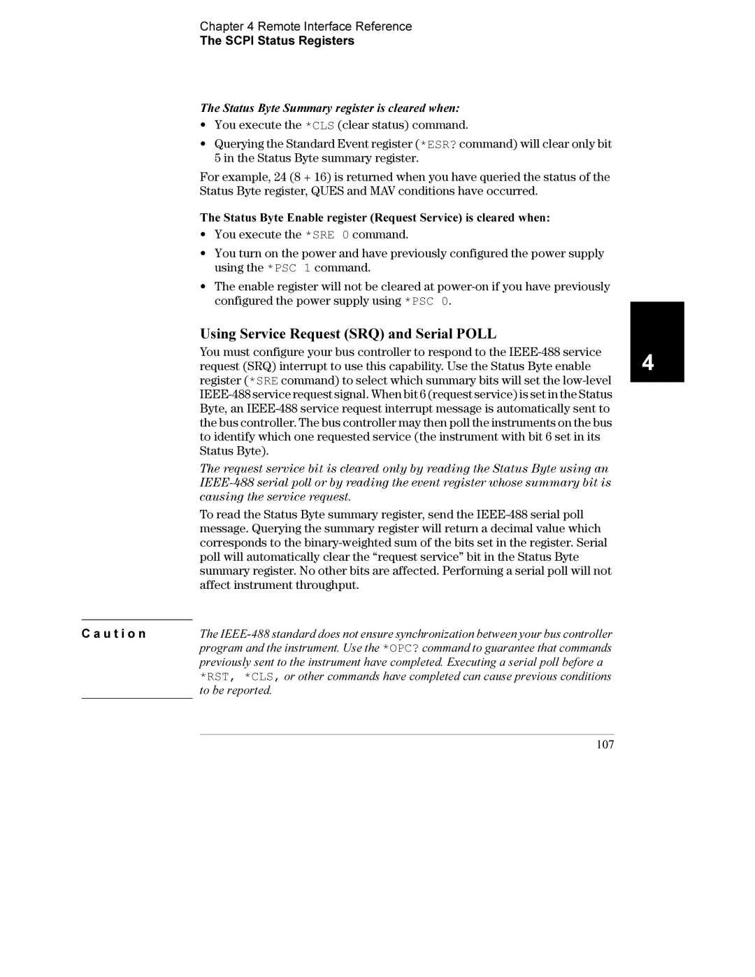 Agilent Technologies E3633A, E3634A manual Using Service Request SRQ and Serial Poll, Causing the service request, U t i o n 