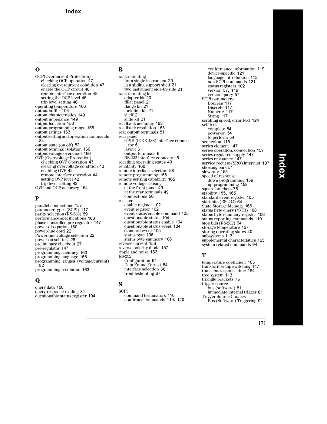 Agilent Technologies E3633A, E3634A manual 171, Scpi 