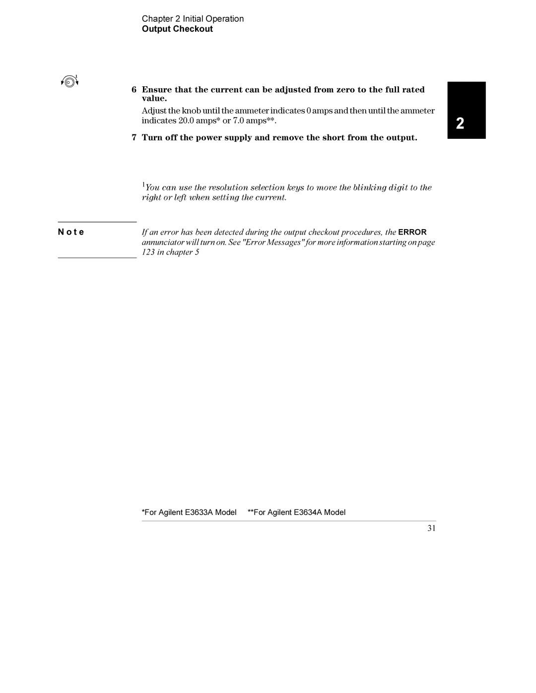 Agilent Technologies E3633A, E3634A manual Chapter 