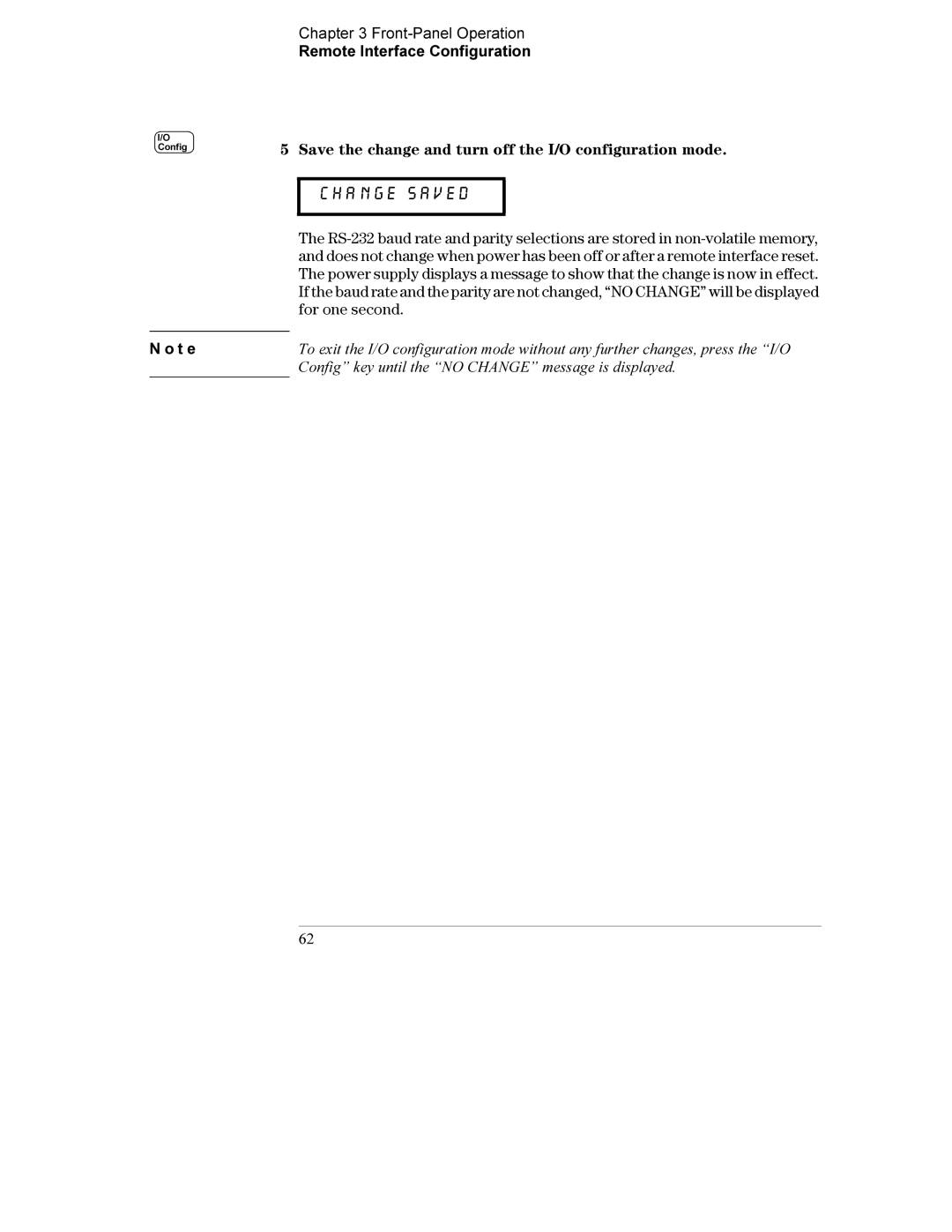 Agilent Technologies E3634A, E3633A manual Change Saved 