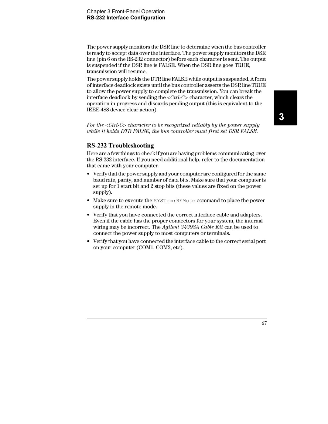 Agilent Technologies E3633A, E3634A manual RS-232 Troubleshooting 