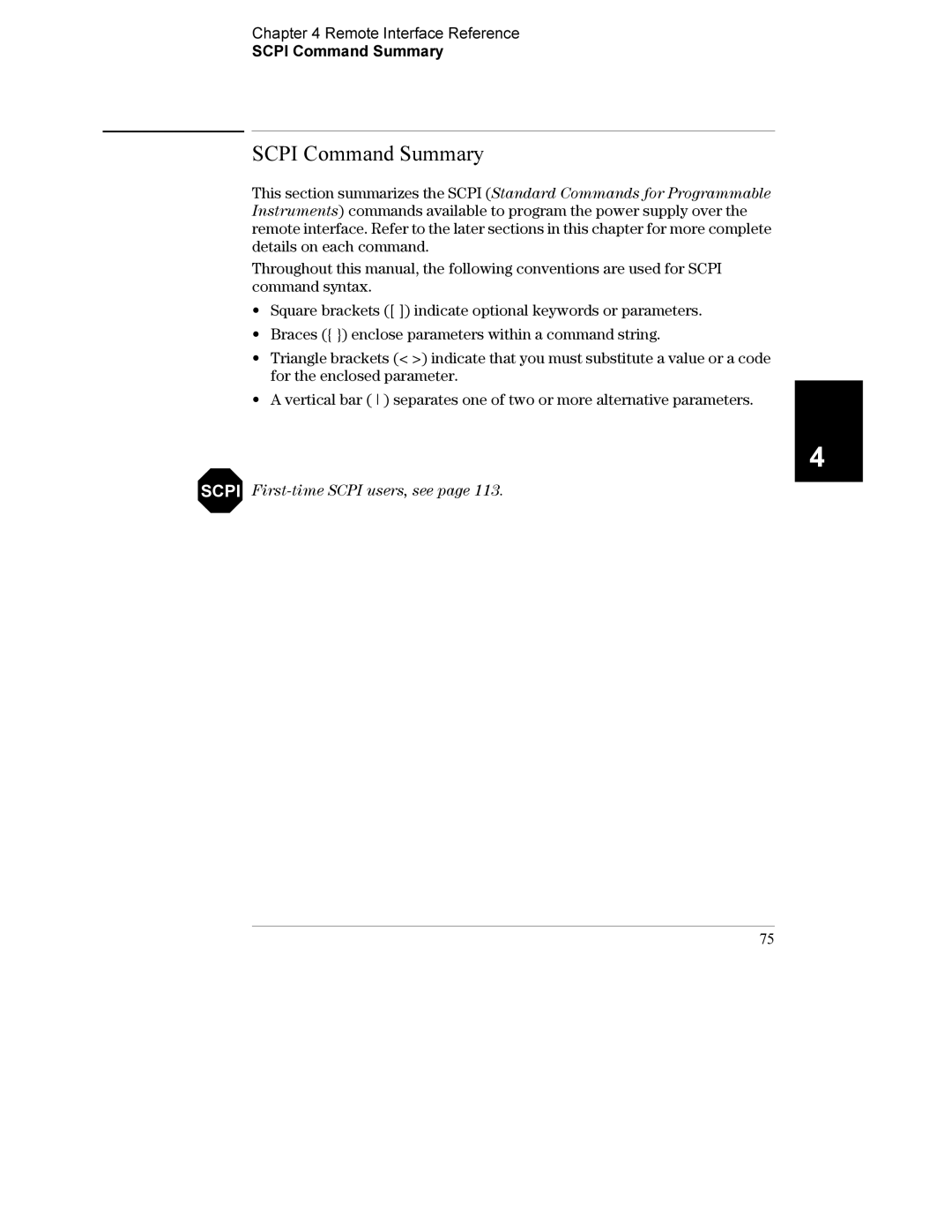 Agilent Technologies E3633A, E3634A Remote Interface Reference Scpi Command Summary, Scpi First-time Scpi users, see 