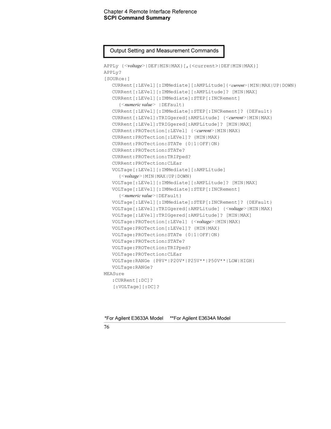 Agilent Technologies E3634A, E3633A manual Numeric value DEFault 