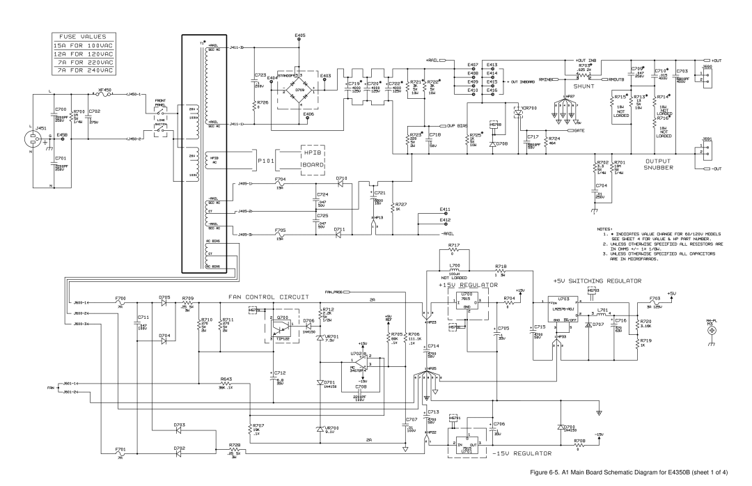 Agilent Technologies E4351B service manual A1 Main Board Schematic Diagram for E4350B sheet 1 