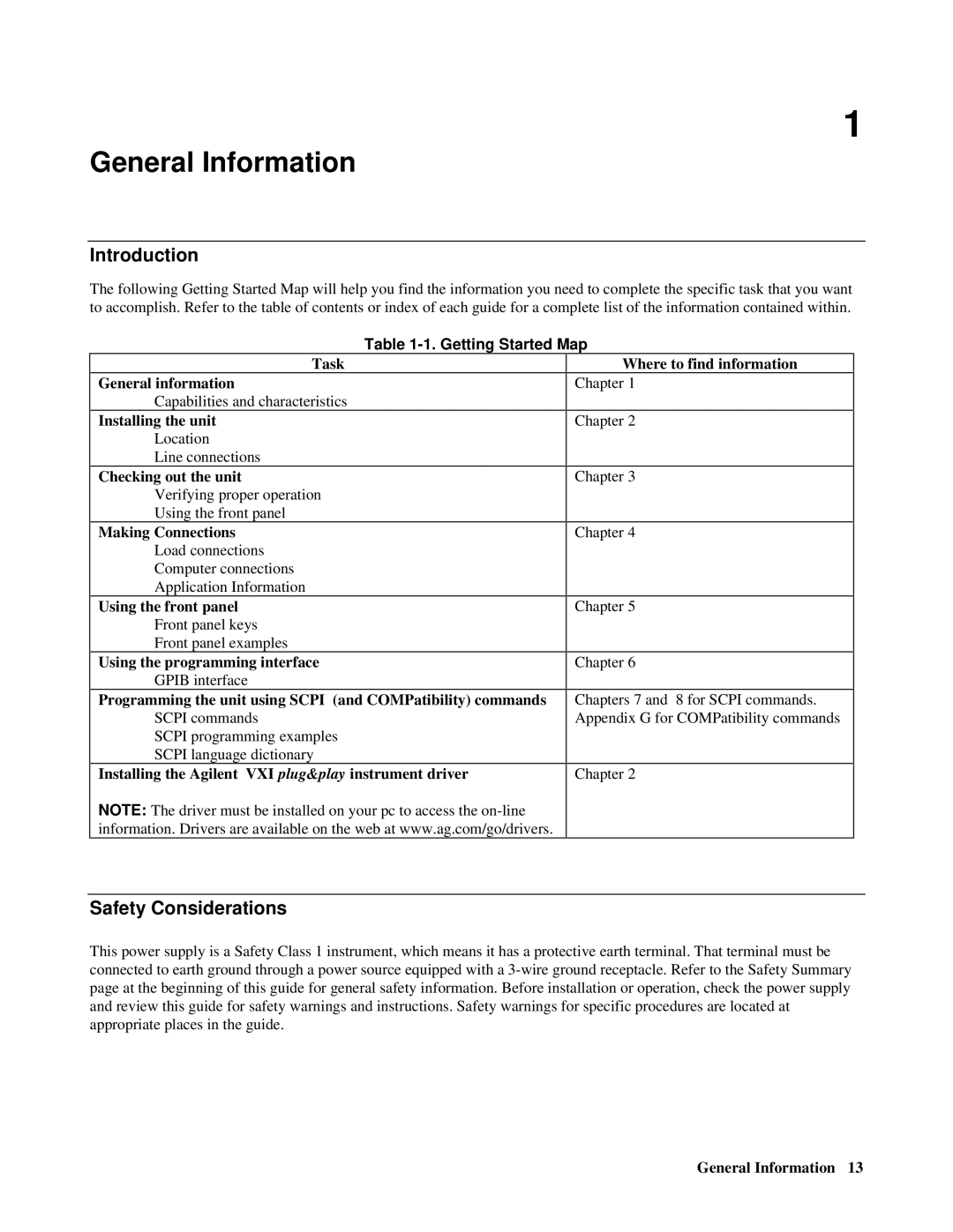 Agilent Technologies E4356A manual General Information, Introduction, Safety Considerations, Getting Started Map 