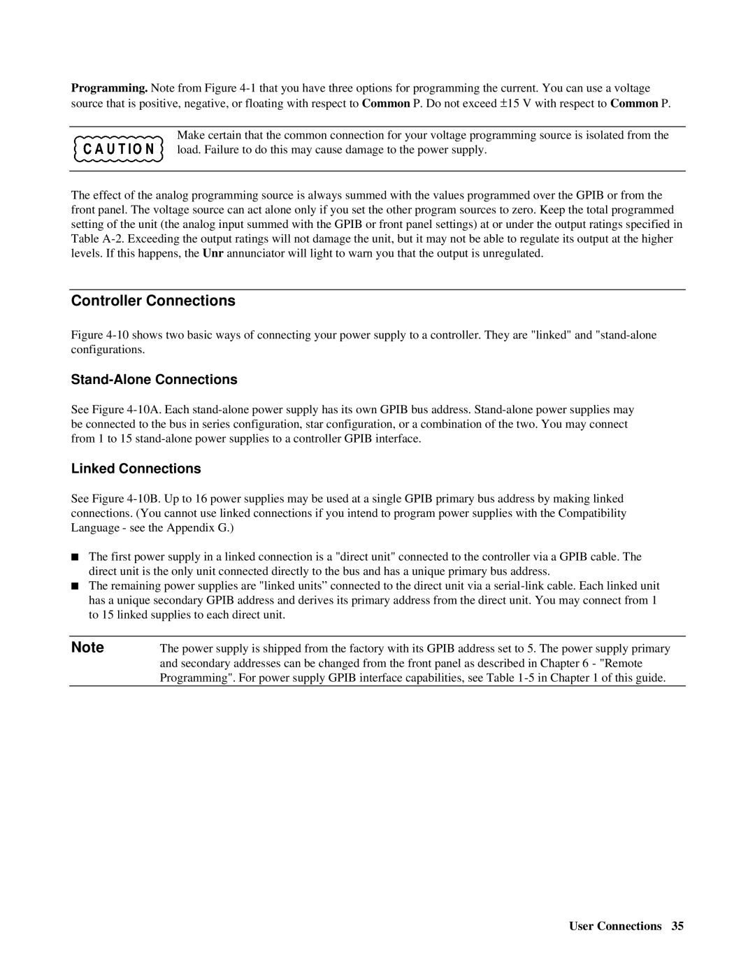 Agilent Technologies E4356A manual Controller Connections, Stand-Alone Connections, Linked Connections 