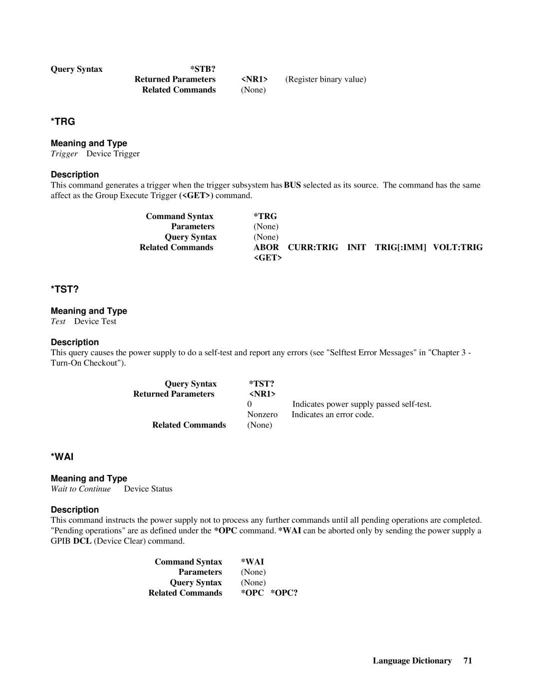 Agilent Technologies E4356A manual Trg, Tst?, Wai 