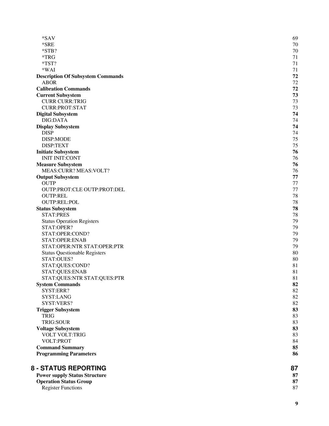 Agilent Technologies E4356A Description Of Subsystem Commands, Calibration Commands Current Subsystem, Digital Subsystem 