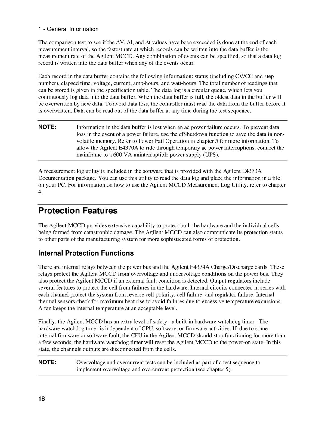 Agilent Technologies E4370A, E4371A, E4374A manual Protection Features, Internal Protection Functions 