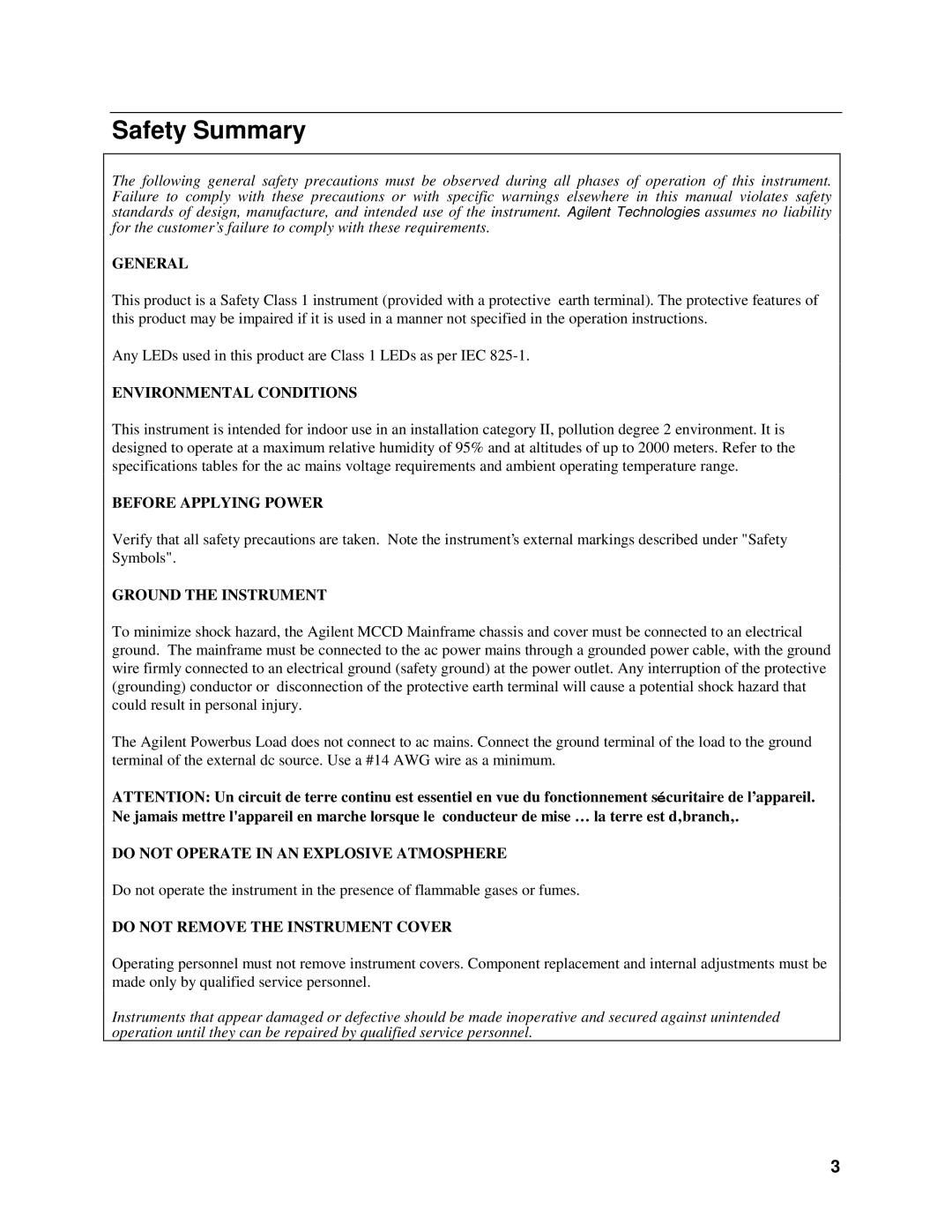 Agilent Technologies E4370A, E4371A, E4374A manual Safety Summary, General 