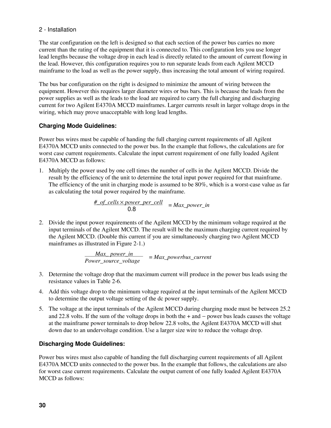 Agilent Technologies E4370A, E4371A, E4374A manual Charging Mode Guidelines, Discharging Mode Guidelines 