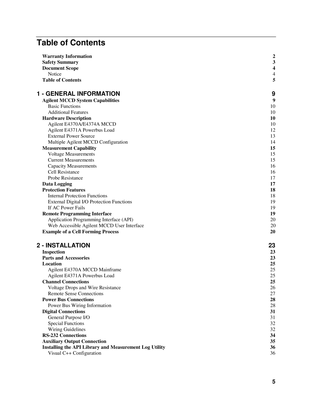 Agilent Technologies E4374A, E4370A, E4371A manual Table of Contents 