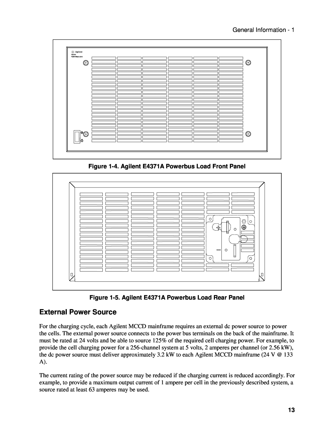 Agilent Technologies E4370A, E4374A manual External Power Source, 4. Agilent E4371A Powerbus Load Front Panel 