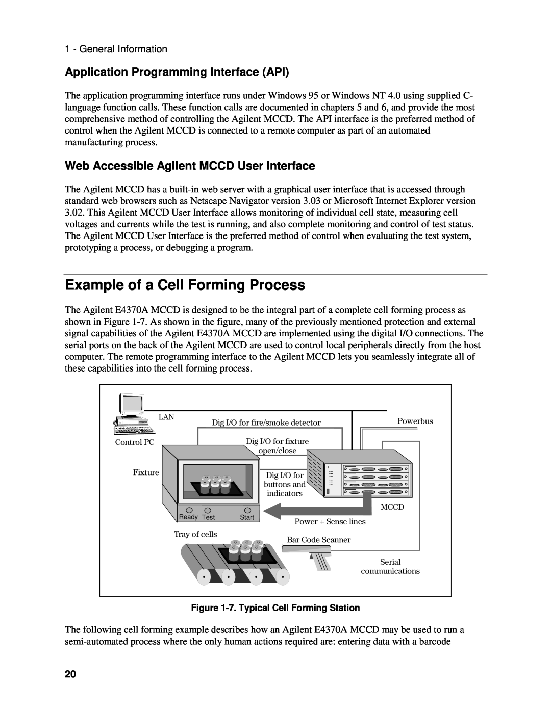 Agilent Technologies E4374A, E4370A, E4371A manual Example of a Cell Forming Process, Application Programming Interface API 