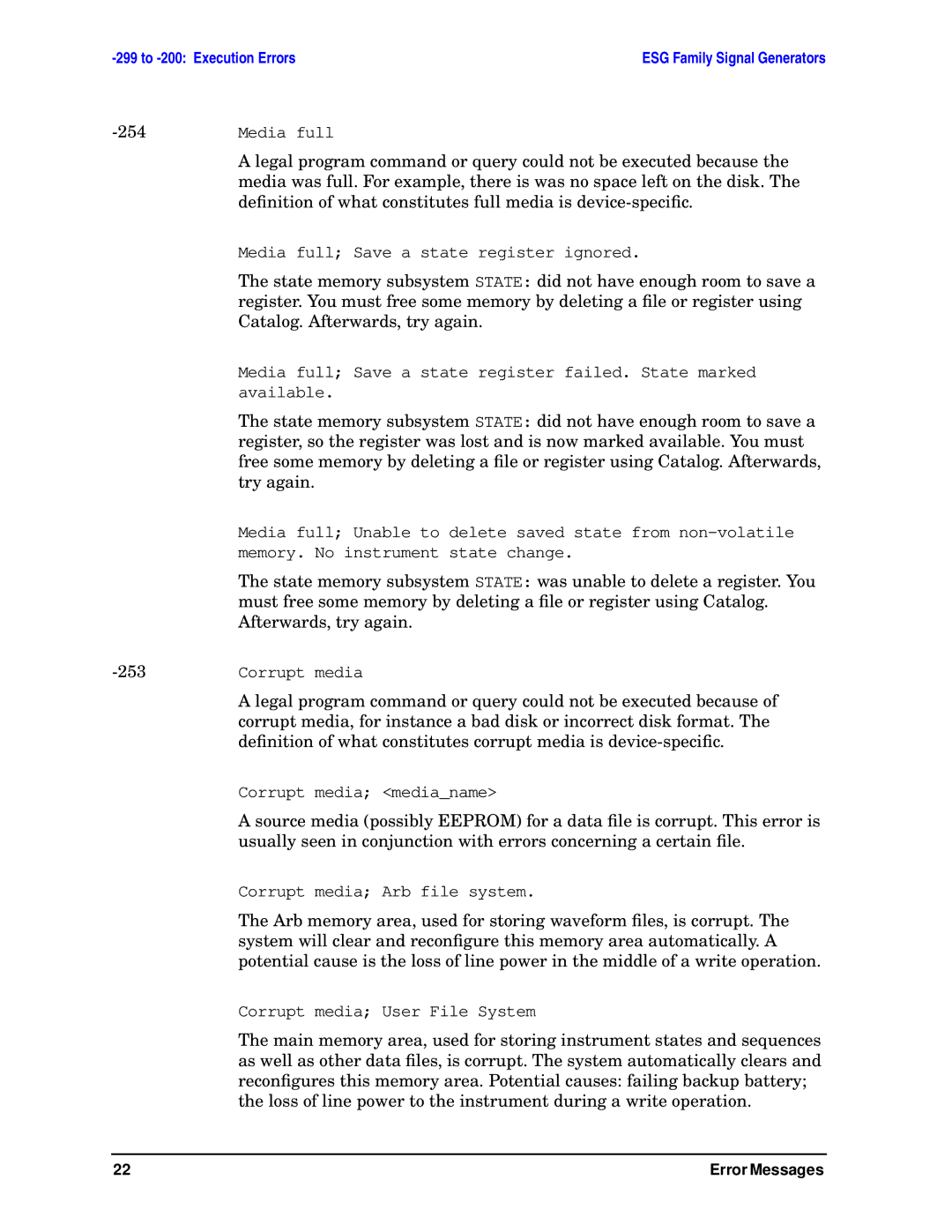 Agilent Technologies E4400-90333 manual 254, Deﬁnition of what constitutes full media is device-speciﬁc, Try again, 253 