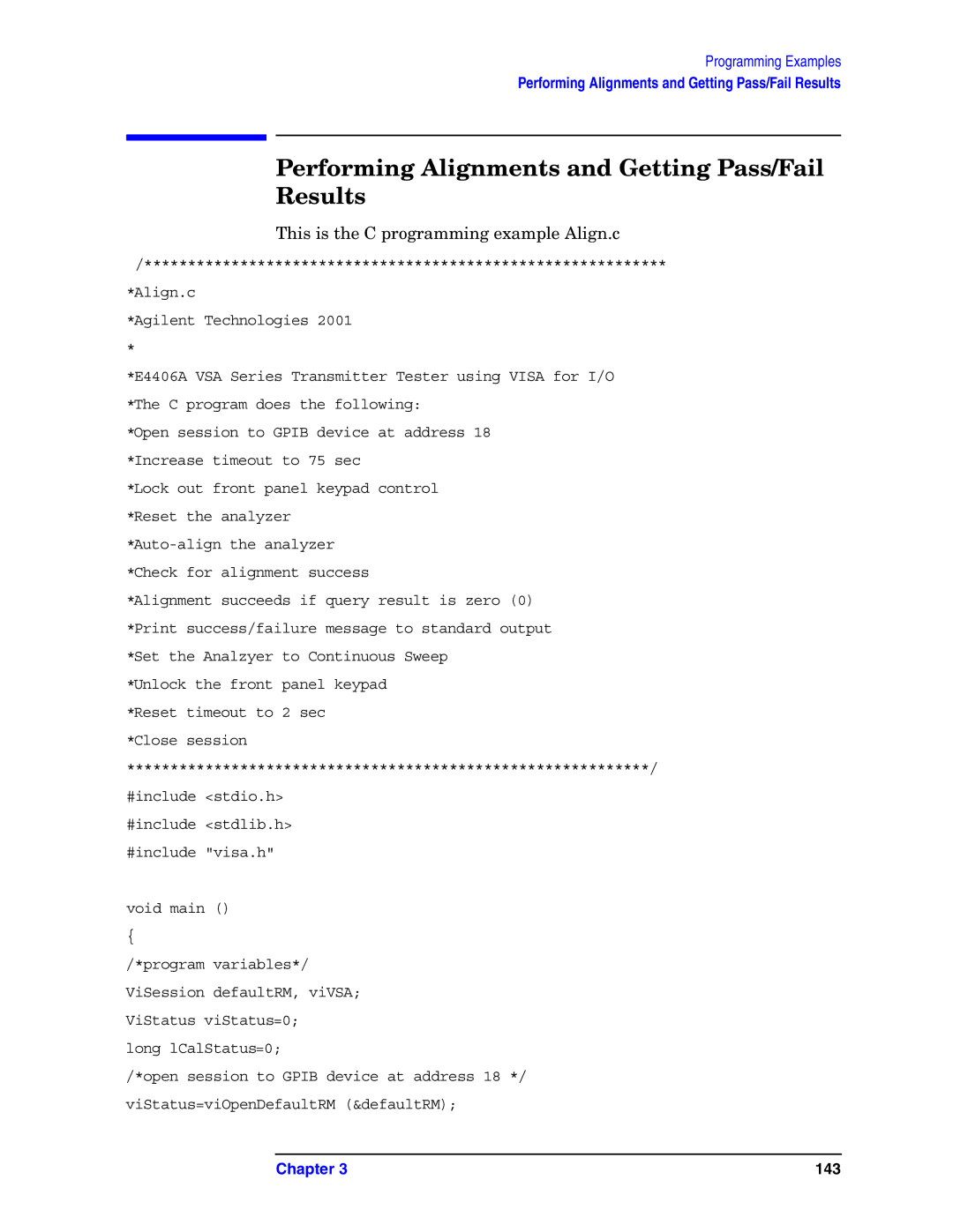 Agilent Technologies E4406A VSA manual Performing Alignments and Getting Pass/Fail Results 