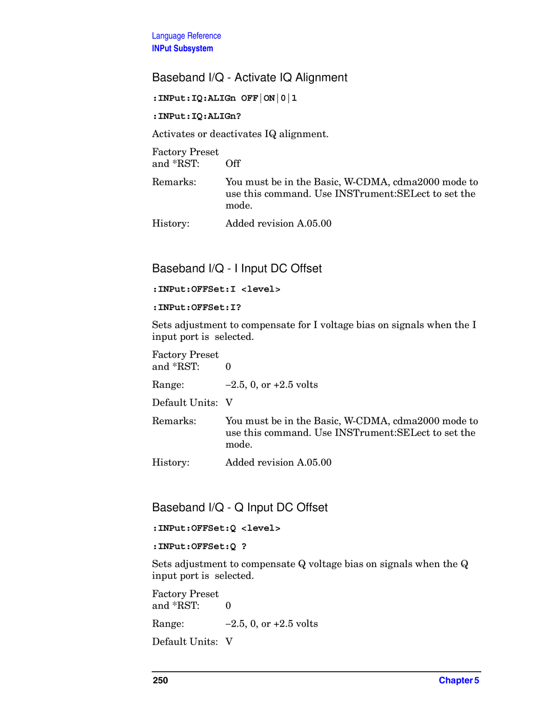 Agilent Technologies E4406A VSA manual Baseband I/Q Activate IQ Alignment, Baseband I/Q I Input DC Offset 