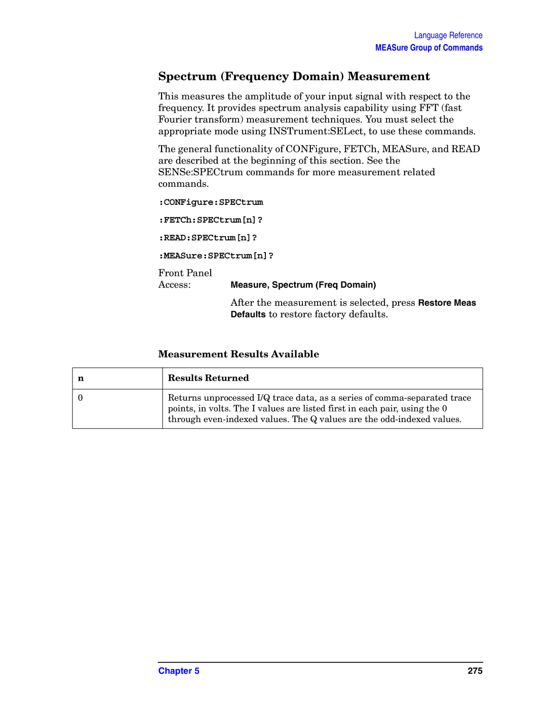 Agilent Technologies E4406A VSA manual Spectrum Frequency Domain Measurement 