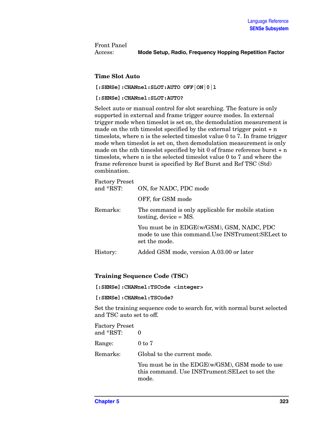 Agilent Technologies E4406A VSA manual Time Slot Auto, SENSeCHANnelSLOTAUTO OFFON01 SENSeCHANnelSLOTAUTO? 