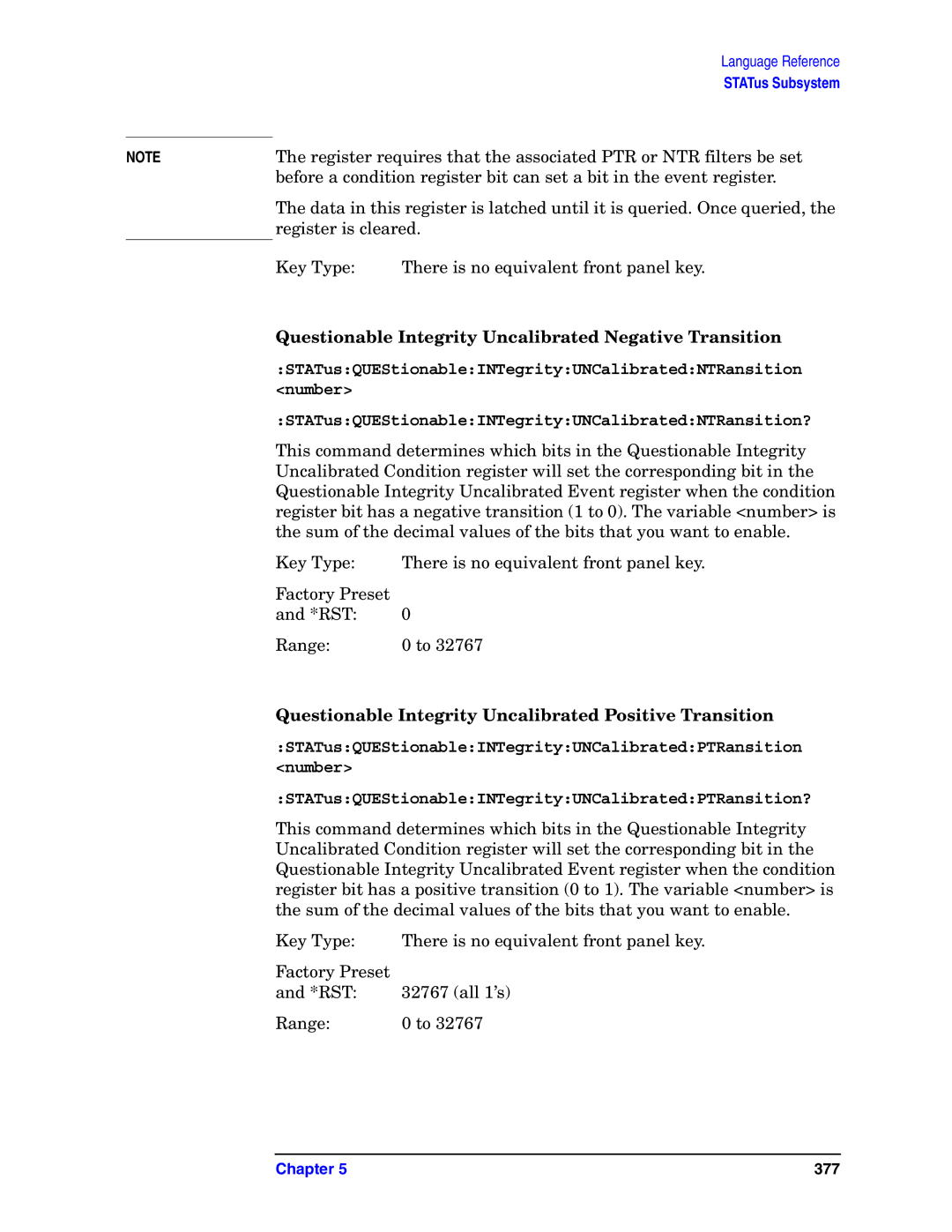 Agilent Technologies E4406A VSA manual Questionable Integrity Uncalibrated Negative Transition 