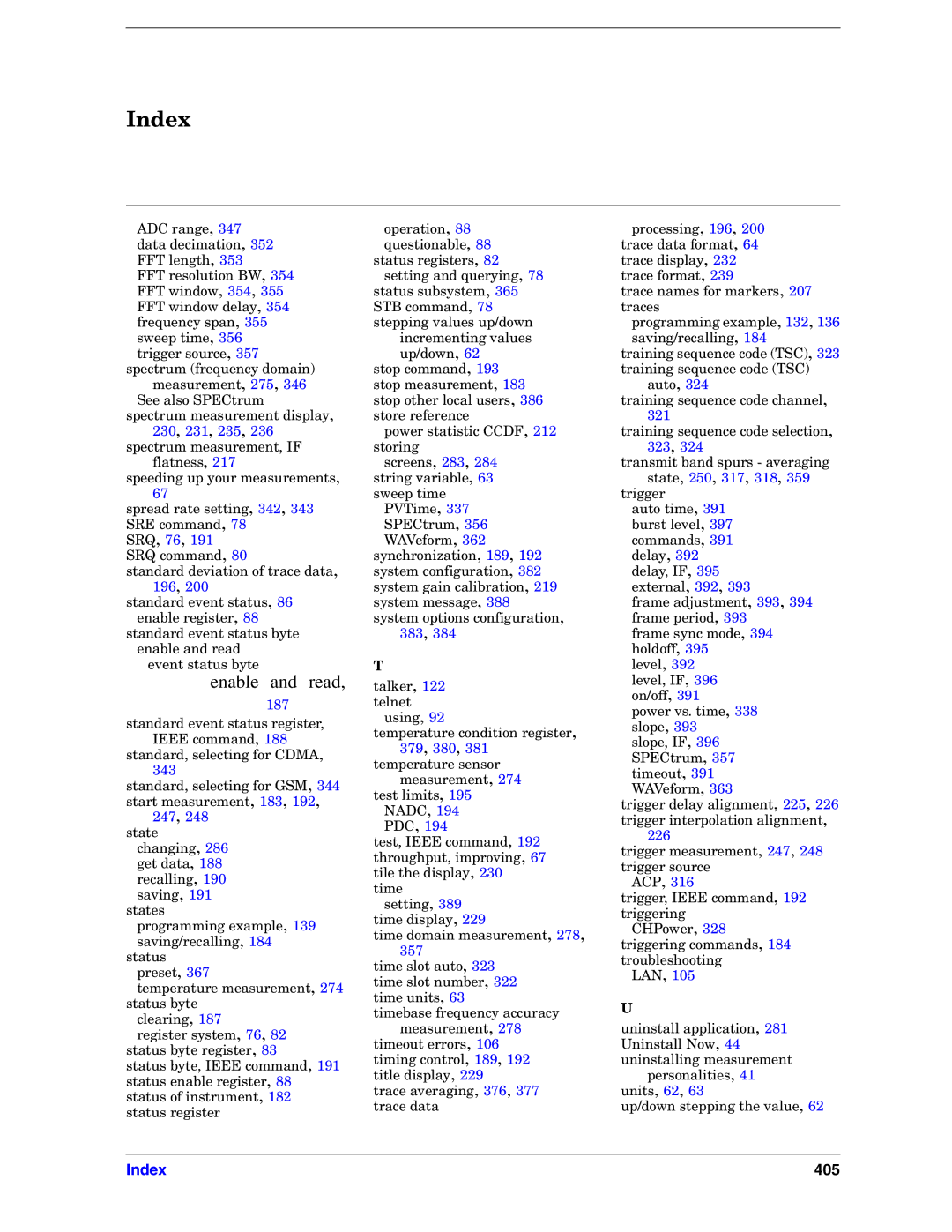 Agilent Technologies E4406A VSA manual Enable and read 