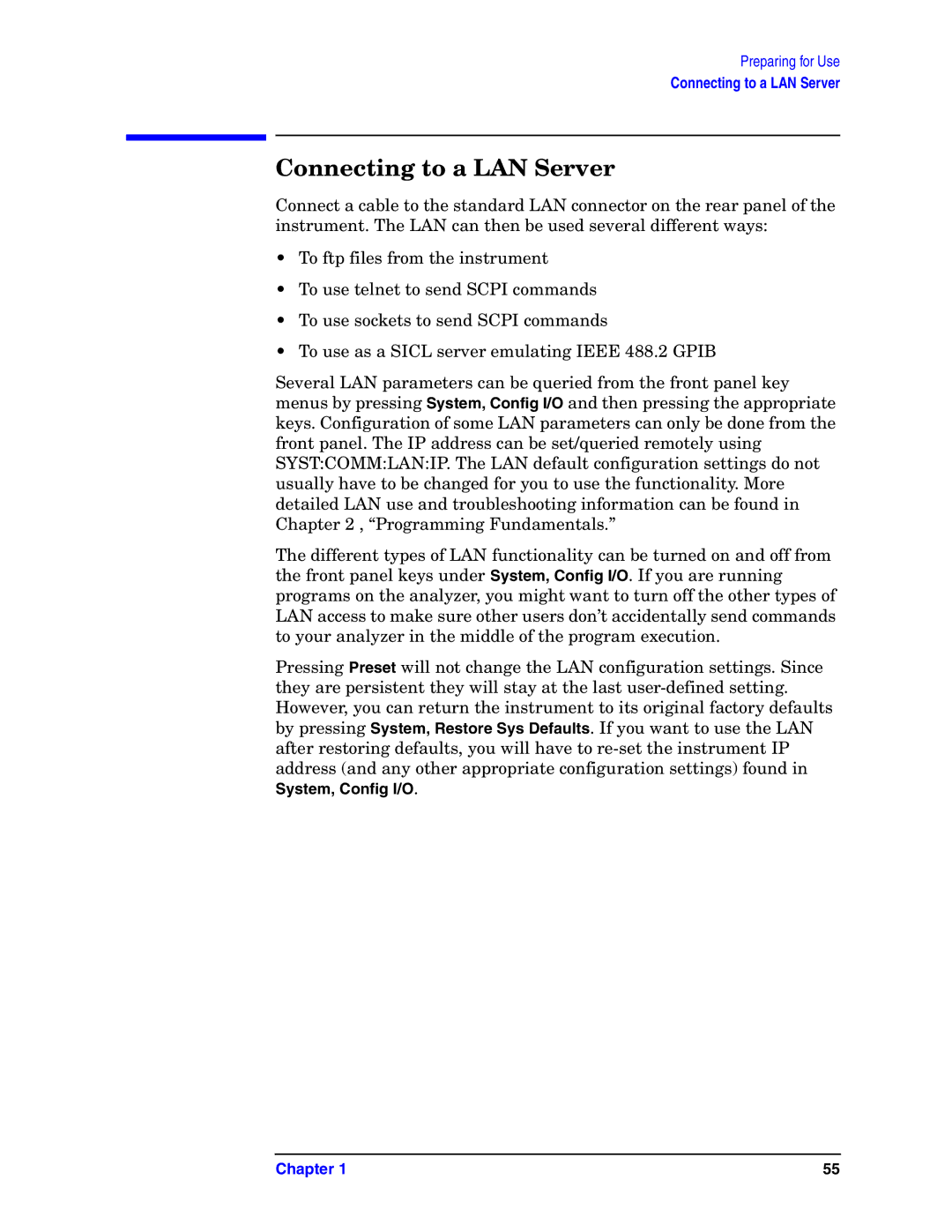 Agilent Technologies E4406A VSA manual Connecting to a LAN Server 