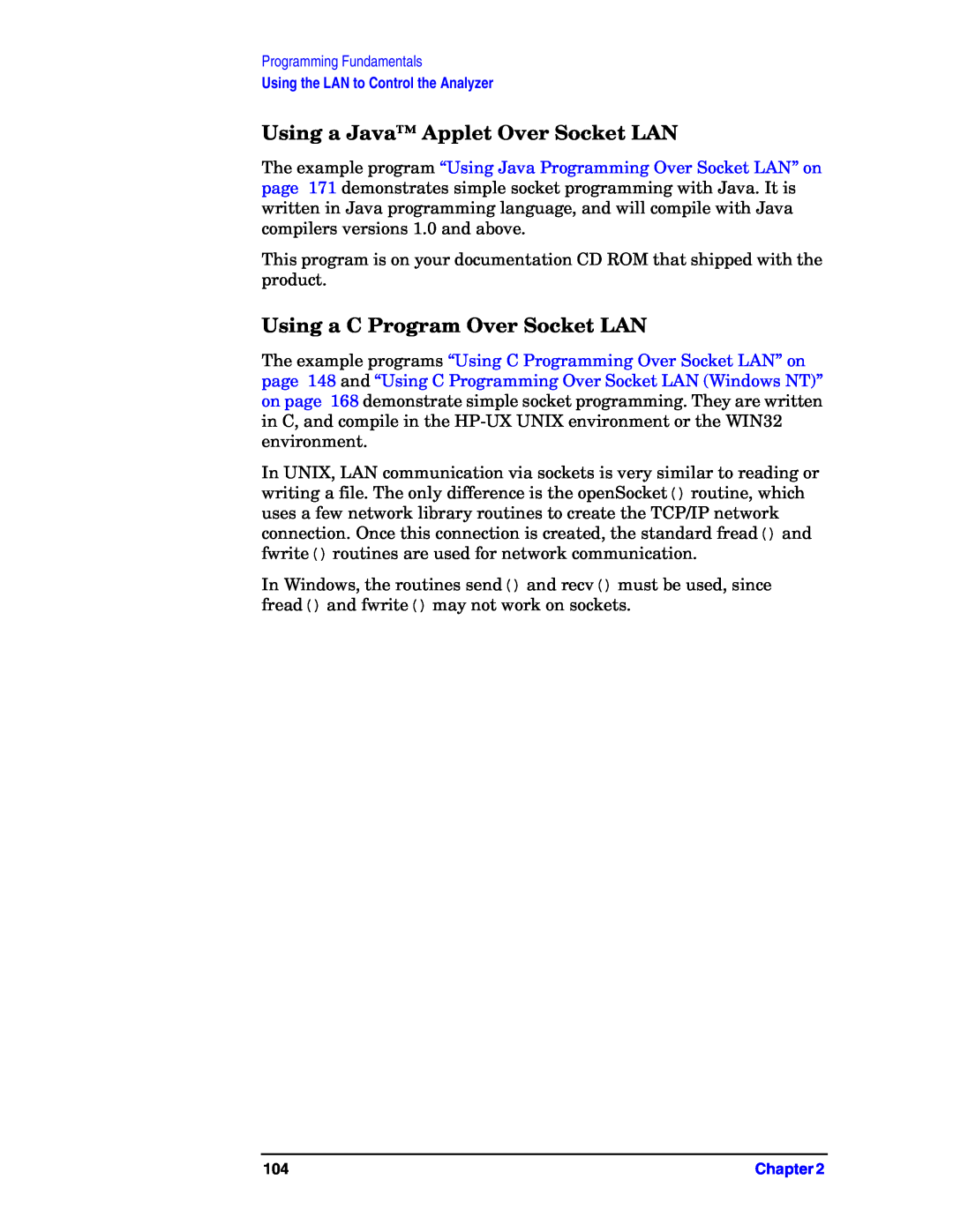 Agilent Technologies E4406A VSA manual Using a Java Applet Over Socket LAN, Using a C Program Over Socket LAN 