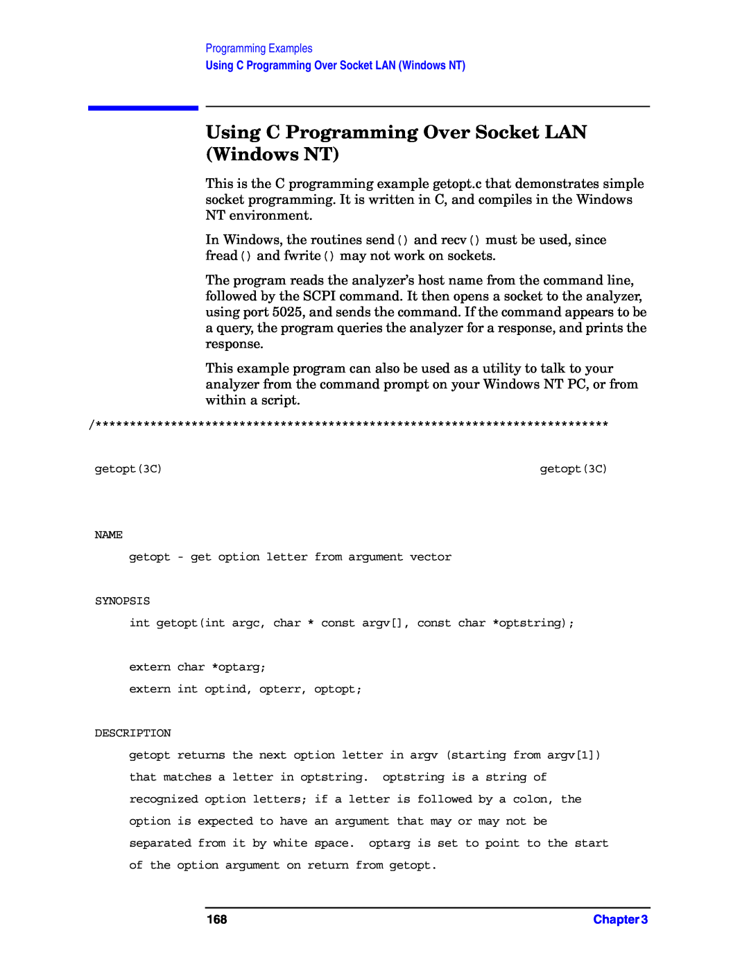 Agilent Technologies E4406A VSA manual Using C Programming Over Socket LAN Windows NT 