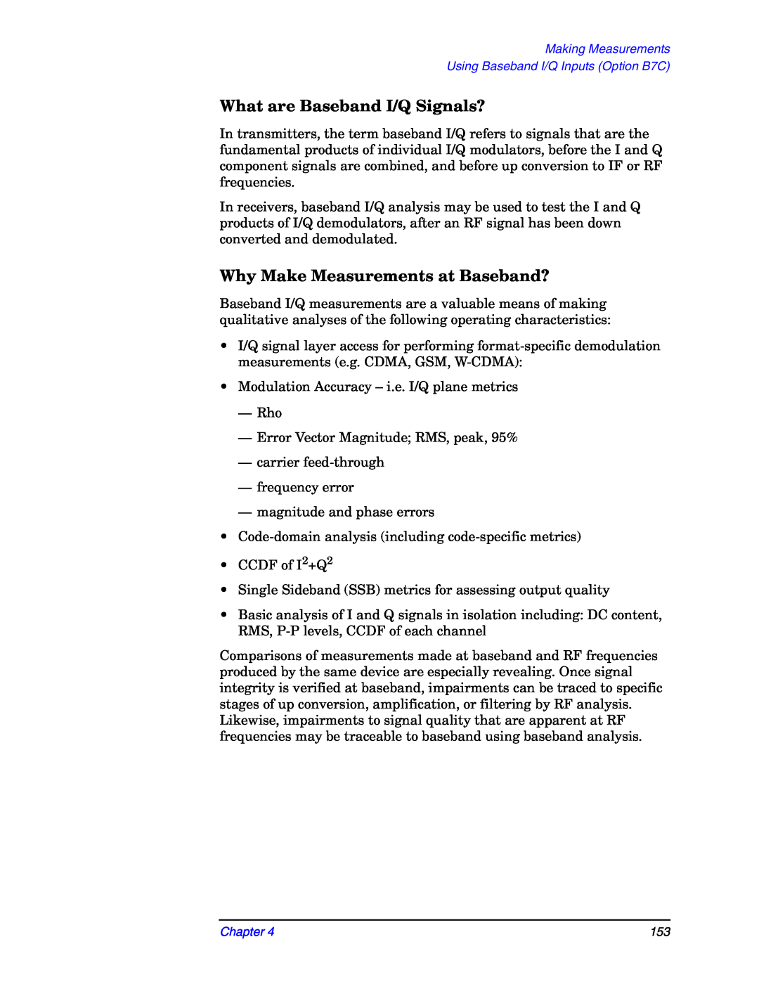 Agilent Technologies E4406A manual What are Baseband I/Q Signals?, Why Make Measurements at Baseband? 
