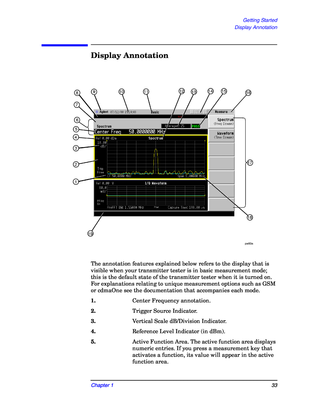 Agilent Technologies E4406A manual Display Annotation 