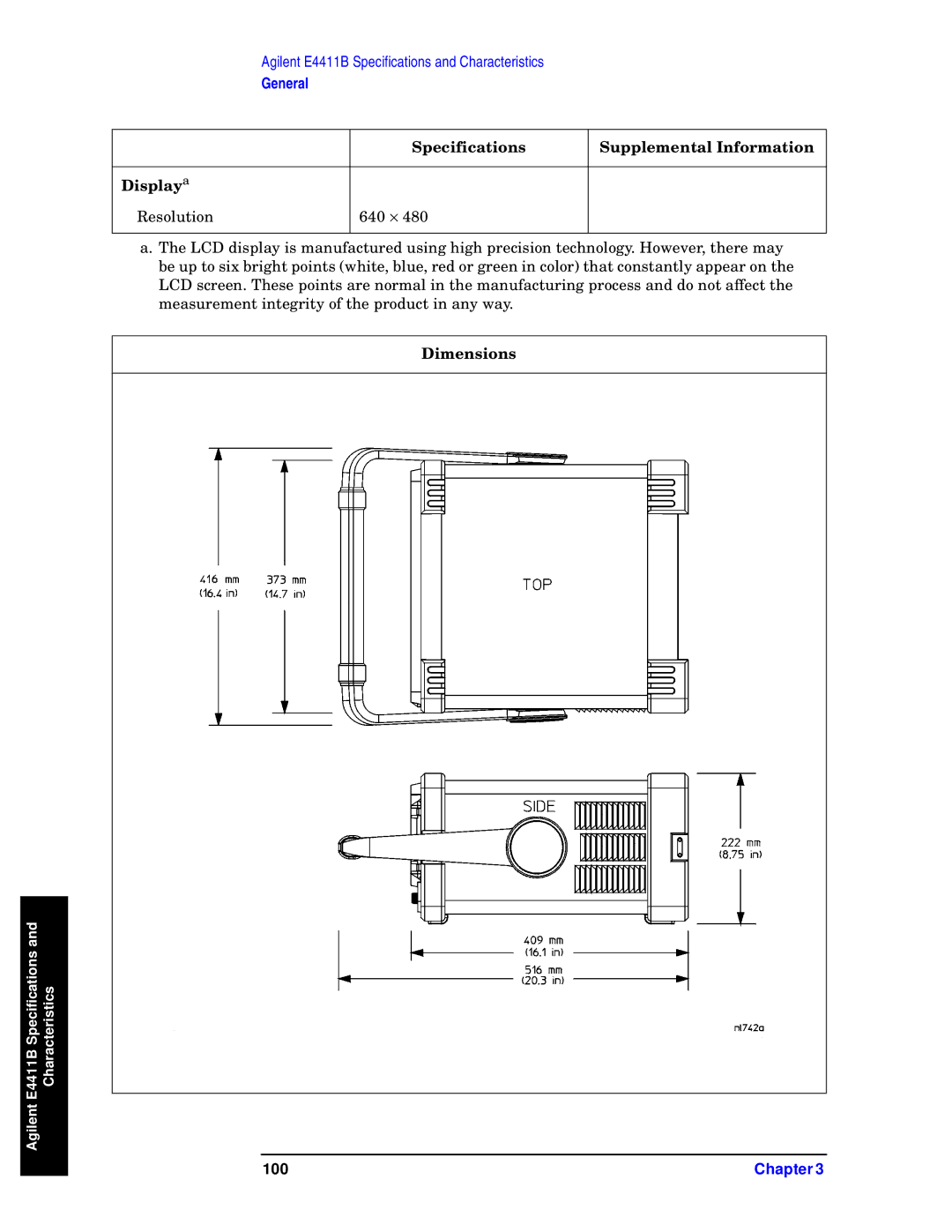 Agilent Technologies E4408B, E4411B, E4403B specifications 100 