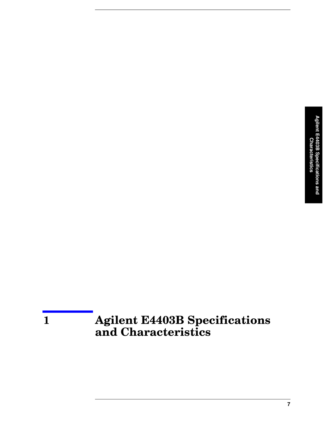 Agilent Technologies E4408B, E4411B specifications Agilent E4403B Specifications 