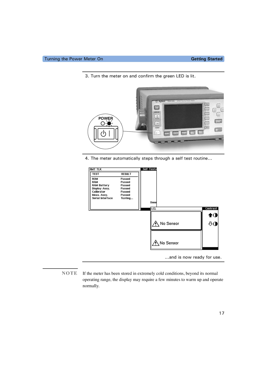 Agilent Technologies E4417A, E4416A manual 6WTPKPIVJG2QYGT/GVGT1P, Cpfkupqytgcfhqtwug 