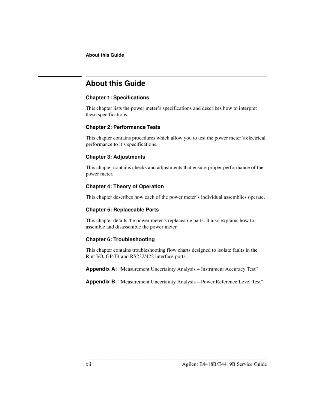 Agilent Technologies e4418b, e4419b manual About this Guide 