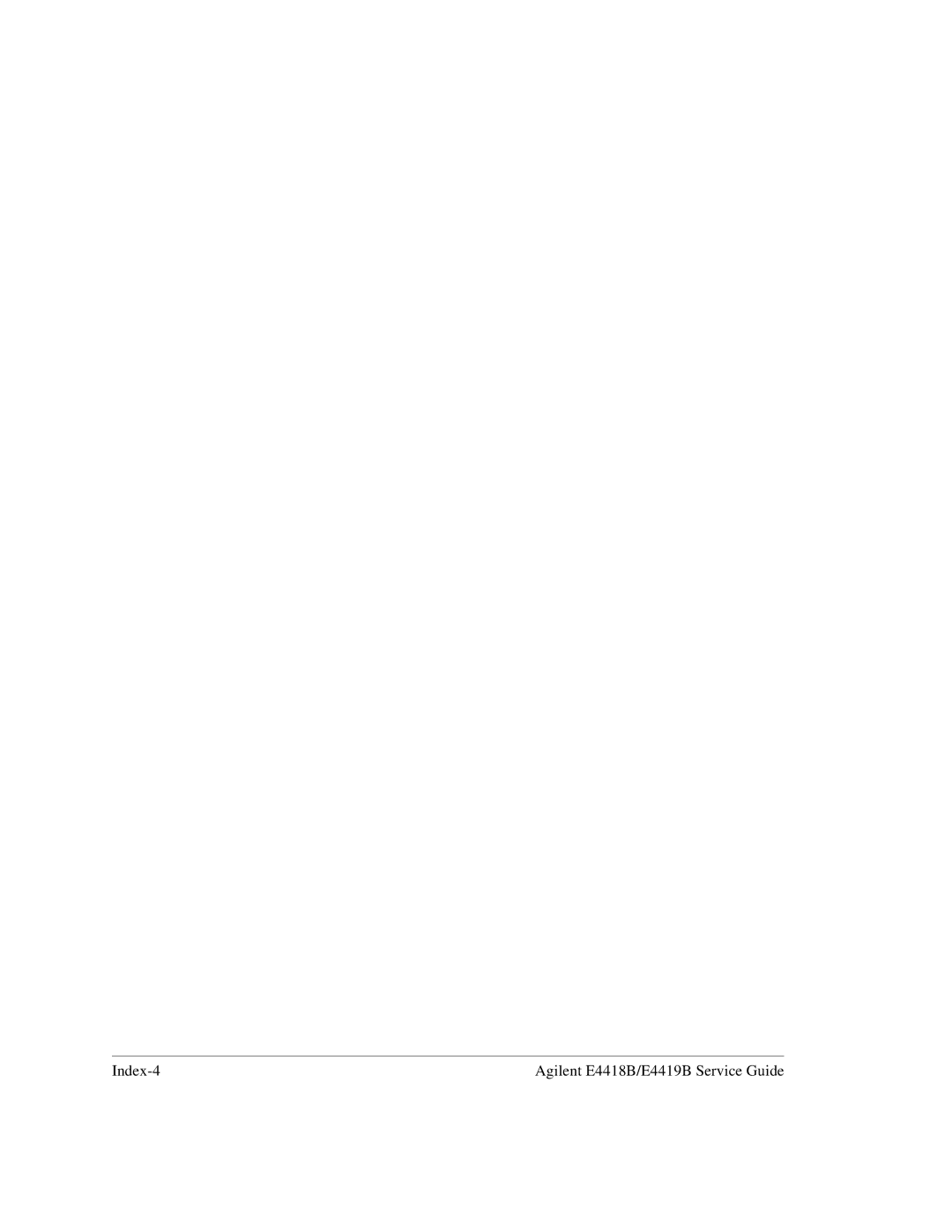 Agilent Technologies e4418b, e4419b manual Index-4 Agilent E4418B/E4419B Service Guide 