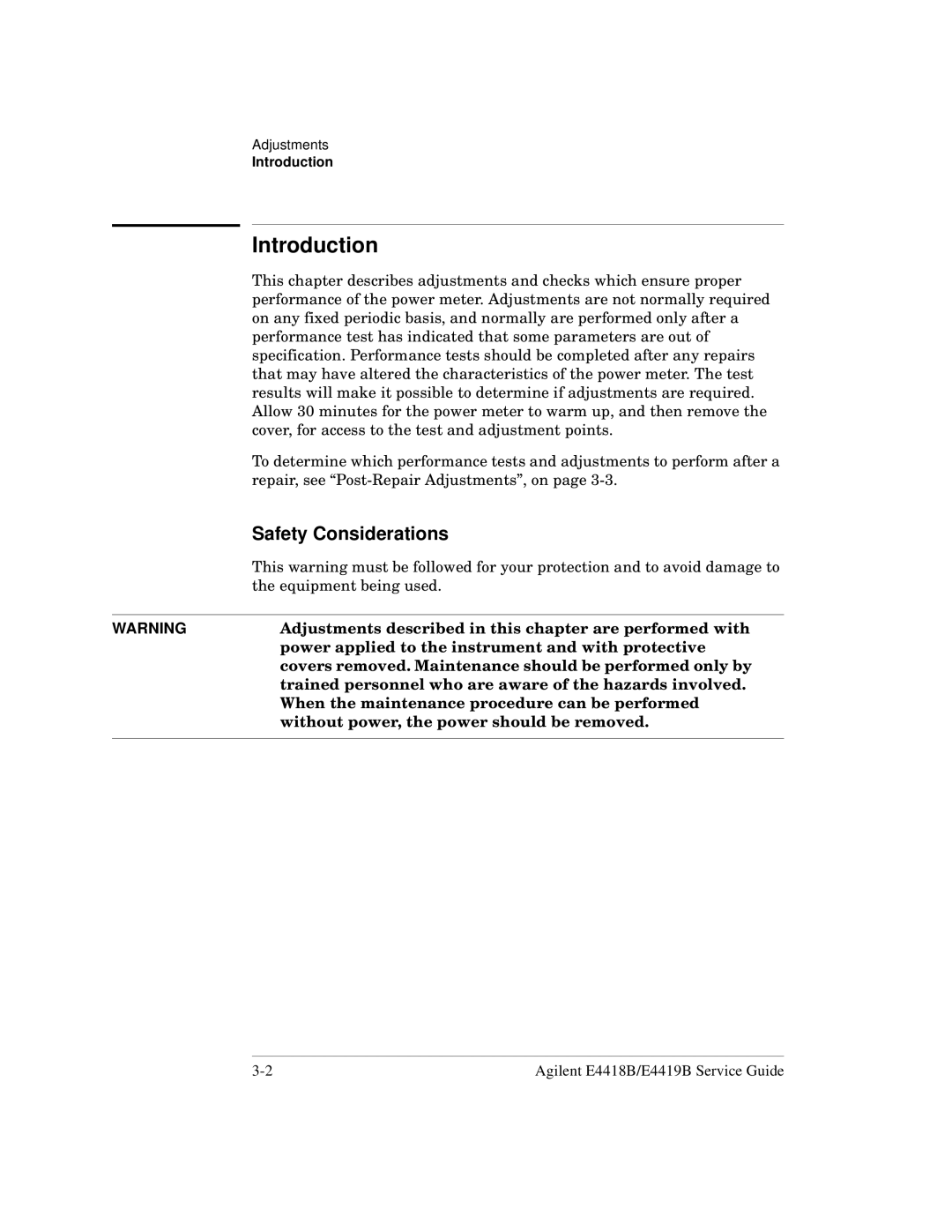 Agilent Technologies e4418b, e4419b manual Safety Considerations 